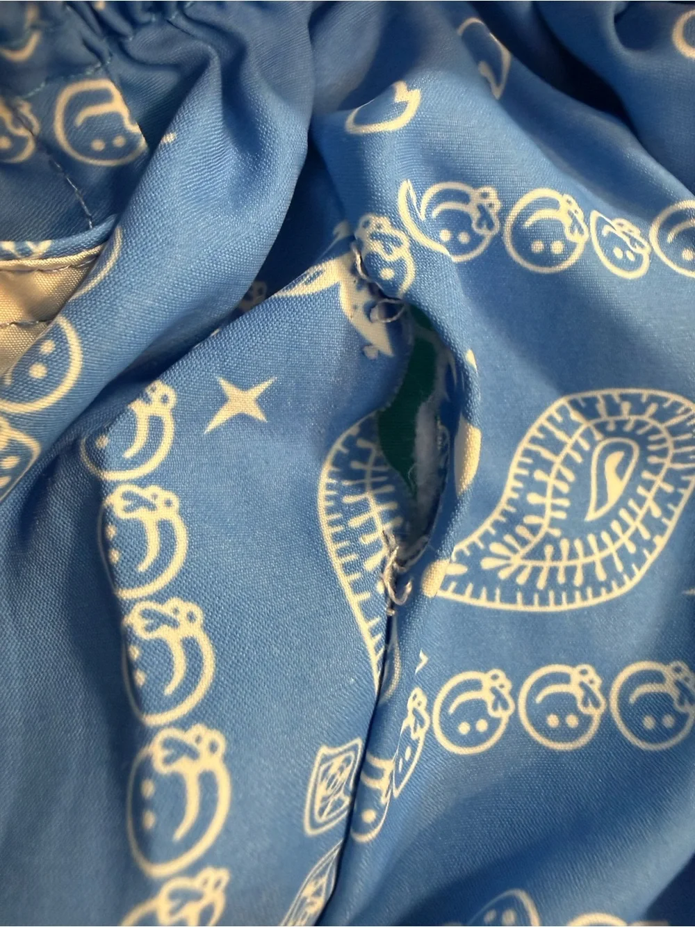 Blue Bandana-Print Boys Swim Board Boho Western Shorts